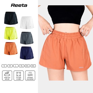 Quần short đùi thể thao 2 lớp nữ Reeta tập gym - yoga - chạy bộ - aerobic co giãn 4 chiều thoáng khí, nhiều màu- A3015
