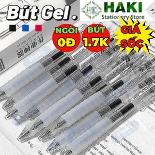 Bút bi nước văn phòng mực gel 0.5mm HAKI mực đều nét chữ đẹp đủ màu xanh đen đỏ B39