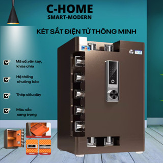 Két sắt điện tử C-HOME cao cấp bảo mật 3 lớp khóa chìa,mật khẩu,Vân tay,Két sắt vân tay thông minh báo động chống trộm
