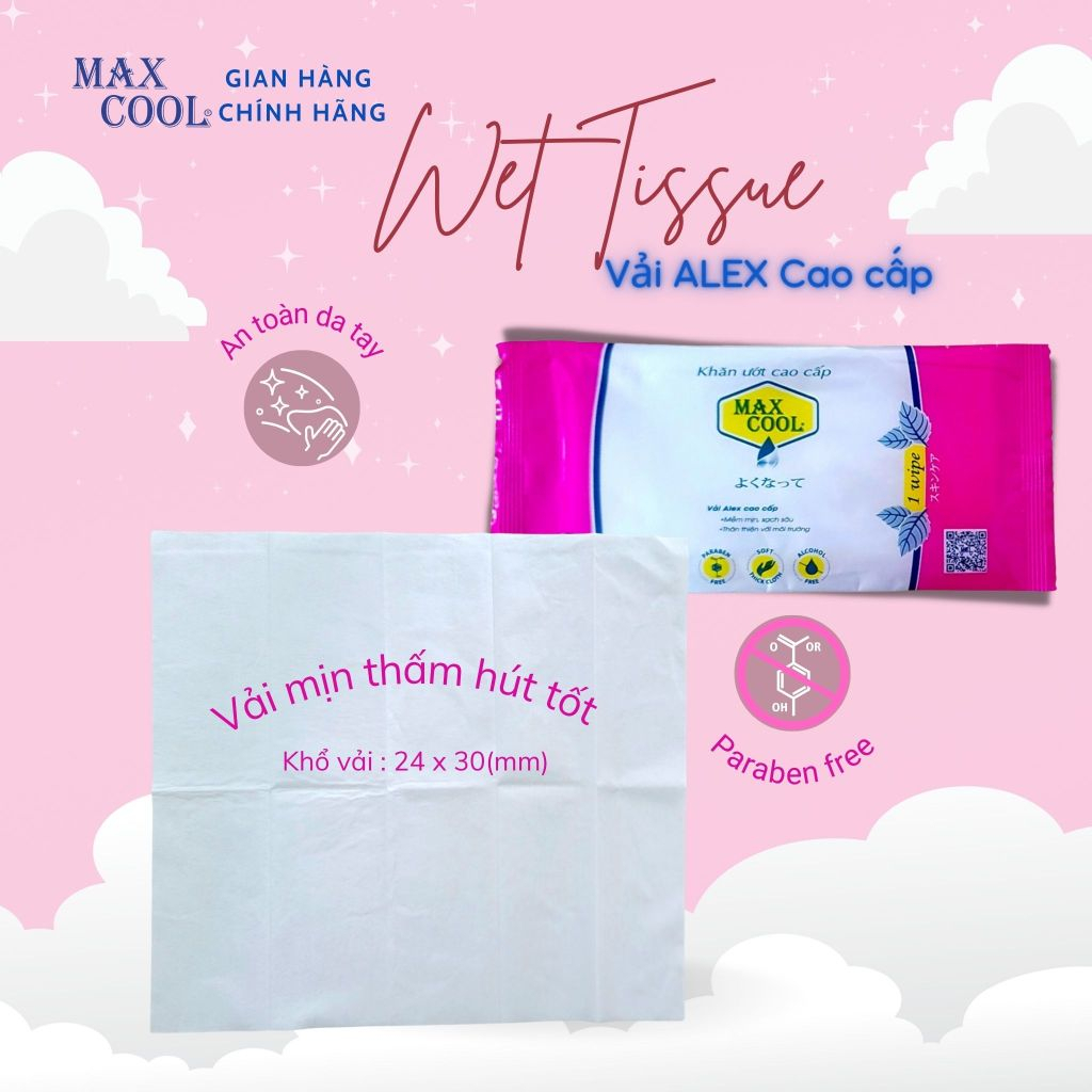 100 cái Khăn lạnh Max Cool 1 tờ, Vải mịn