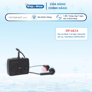 Máy trợ thính 2 tai nghe, bluetooth, pin sạc, mimitakara , màu đen. made in taiwan