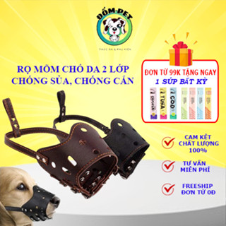 Rọ Mõm Chó Chất Liệu Da 2 Lớp Dày Chống Cắn, Chống Sủa - Mặt Nạ Bịt Miệng Chó Nhỏ Lớn Có Nút Điều Chỉnh