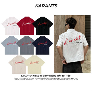 Áo Sơ Mi Nam Boxy Karants Thêu 2 Mặt - Áo Sơ Mi Hot Trend Local Brand Streetwear