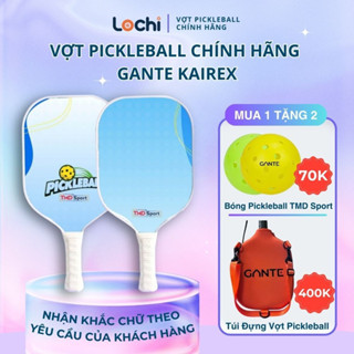 Vợt pickleball Gante vợt pickleball chính hãng chất liệu nhám carbon 3K kèm bóng và túi đựng vợt