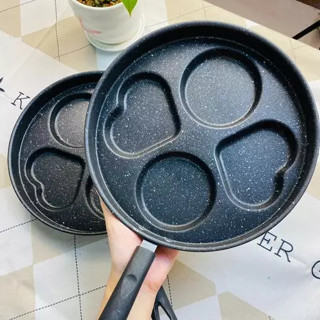    HÀNG LOẠI 1   Chảo Chiên Rán Trứng Làm Bánh 4 Ngăn Tạo Hình Trái Tim - Khuôn Chảo Chống Dính  Sử Dụng Trên M 