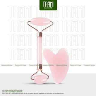 [ĐÁ TỰ NHIÊN] Bộ Đá Guasha Massage Mặt Giảm Nếp Nhăn + Cây Lăn Massage Nâng Cơ Bằng Đá Tự Nhiên