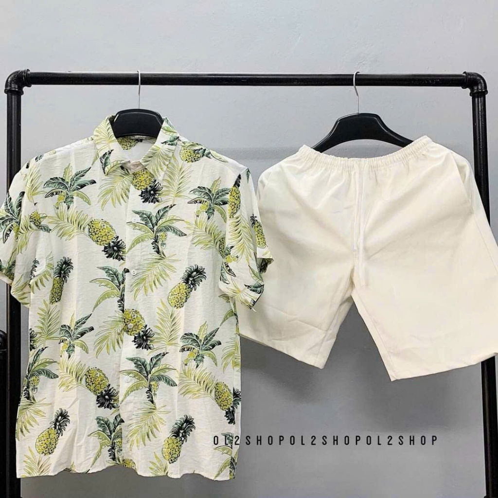 Đồng phục đi biển trái cây nam nữ, set đồ đi biển gia đình, nhóm vải đũi cao cấp