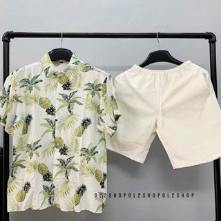 Đồng phục đi biển trái cây nam nữ, set đồ đi biển gia đình, nhóm vải đũi cao cấp