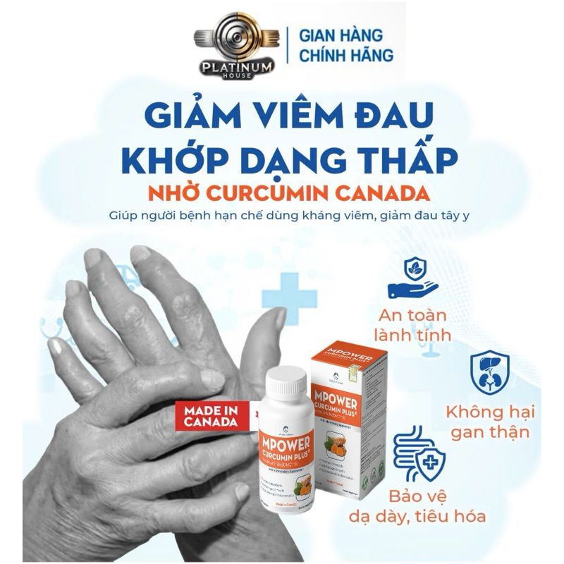Viên uống Curcumin plus Mpower nhập khẩu canada tăng cường sức khỏe , làm lành vết thương