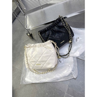 Túi xách nữ đeo chéo đeo vai Mác sắt dài miệng rút dây da pu trơn mềm đẹp