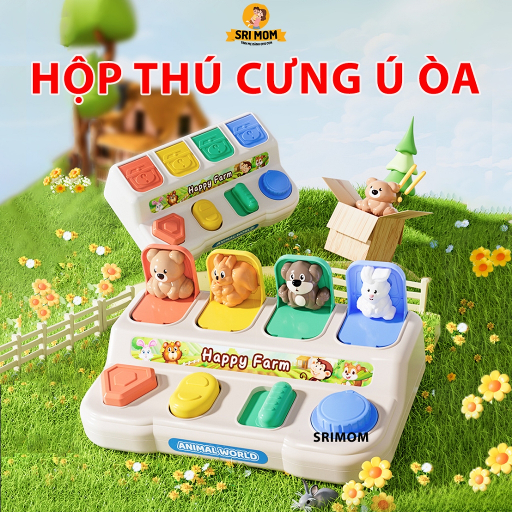Hộp Đồ Chơi Ú Òa, Hộp Động Vật Peekapoo, Đồ Chơi Pop Up Montessori Giúp Bé Tăng Tư Duy - Rèn Luyện Linh Hoạt Tay Mắt