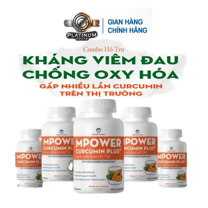 Combo 5 hộp Viên uống Curcumin plus Mpower nhập khẩu canada tăng cường sức khỏe , làm lành vết thươn