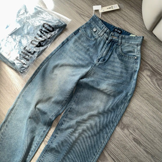 THE QUẠO - Quần Jeans Nữ Lưng Cao Phối Nút Phủ Bụi Nhẹ S1801_597
