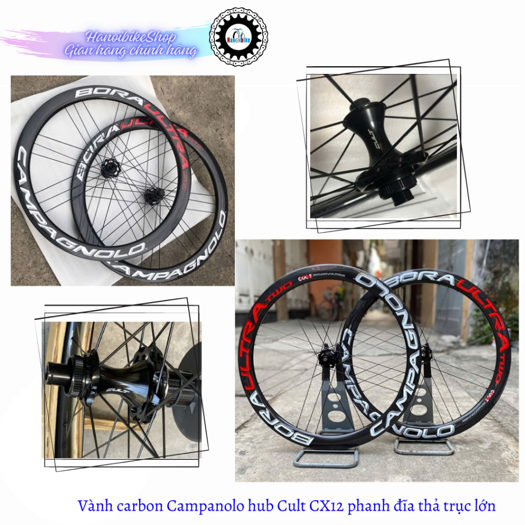 phanh đĩa - Vành carbon Campanolo hub Cult CX12 phanh đĩa thả trục lớn