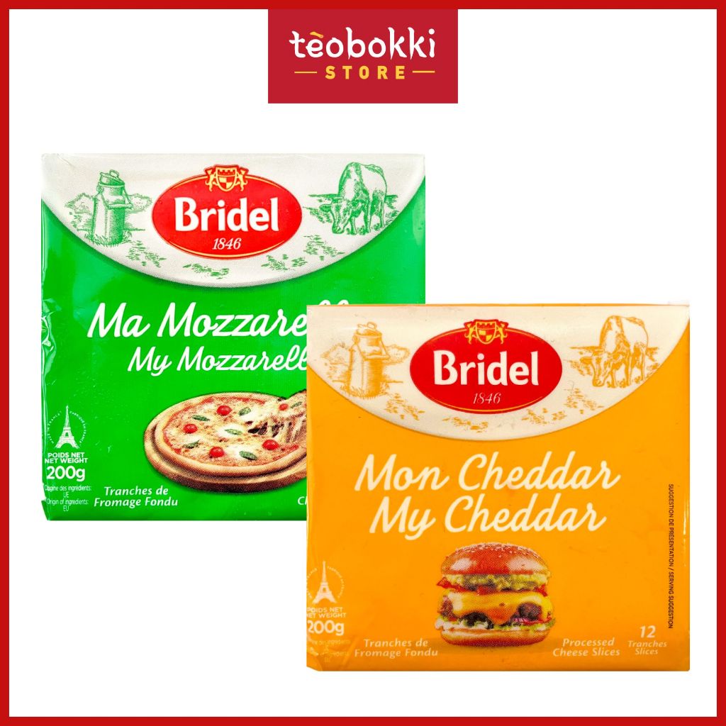 [SHIP HCM] Phô mai lát cheddar - Phô mai lát mozzarella Bridel 200g