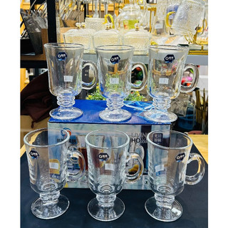  SALE Bộ 6 Cốc Ly thủy tinh có quai Libbey Irish Coffee Thổ Nhĩ Kỳ  đựng cafe cốt dừa nước ép,sinh tố LXZB22 230ml 
