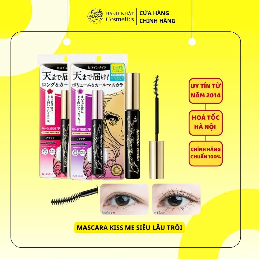 Chuốt Mi Mascara Kissme Siêu Bền Giúp Nâng Cong Và Dày Rậm Mi Tối Đa Kissme Heroine Mascara