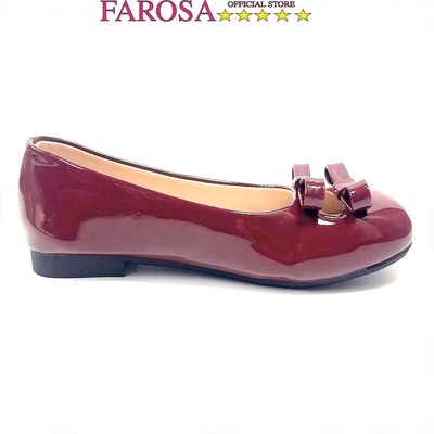 Giày búp bê thời trang nữ hai nơ FAROSA -H100 giày hài nơ nữ chất da bóng mềm cực êm chân
