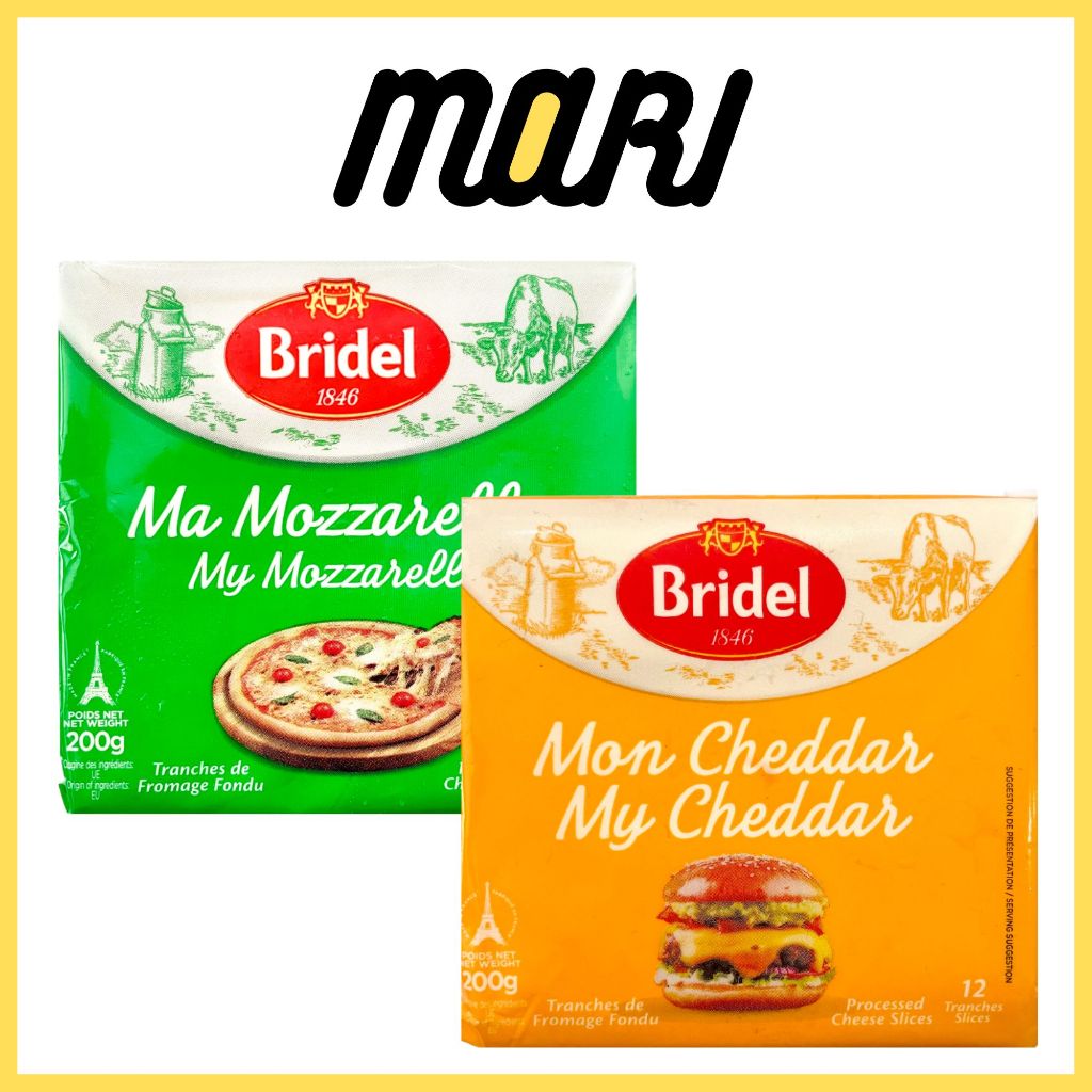 [SHIP HCM] Phô mai lát cheddar - Phô mai lát mozzarella Bridel 200g