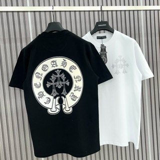 Áo Thun Đính Đá Phản Quang Chrome Heart Thánh Giá Cực Trẻ Trung Năng Động, Áo Phông Unisex Nam Nữ