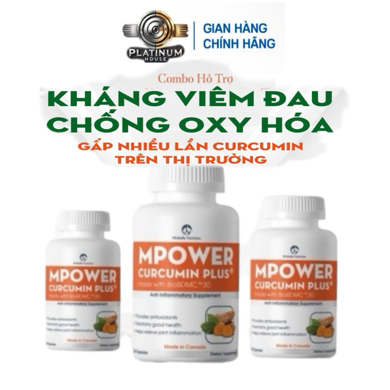 Combo 3 hộp Viên uống Curcumin plus Mpower nhập khẩu canada tăng cường sức khỏe , làm lành vết thươn