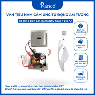 Bộ van xả tiểu nam âm tường, xả nước bồn tiểu nam cảm ứng RANCO tự động dùng cho nhà vệ sinh-R8511