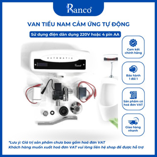 Bộ cảm ứng xả nước tự động, van bồn tiểu nam thông minh RANCO đường nước âm tường nhà vệ sinh KT - 301