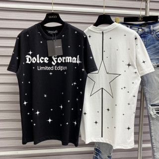 Áo thun Dolce Formal phối hình in ngôi sao cực chất cho anh em cháy phố hè 2023, Áo Phông Unisex Nam Nữ