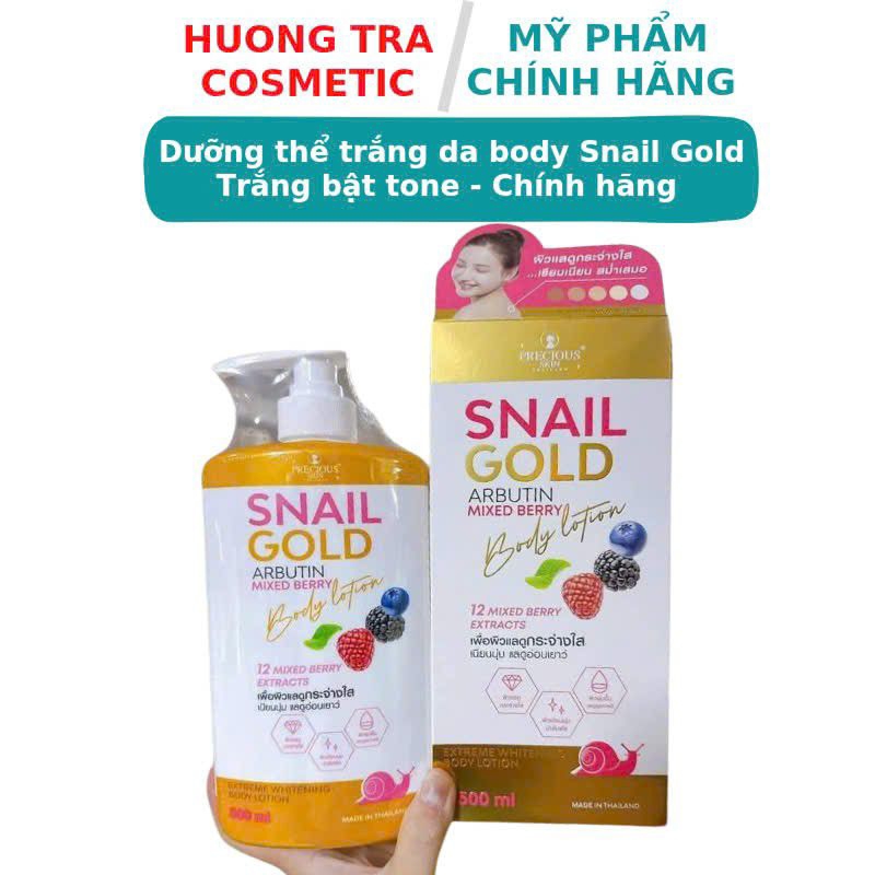Sữa dưỡng thể Snail Gold Arbutin Mixer Berry dưỡng trắng sáng cấp ẩm da - Chính hãng 500ml