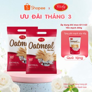 [MUA 3 TẶNG BÁNH YẾN MẠCH] Combo 2 Bánh Yến Mạch Oatmeal Richy Vị Sữa (250g/Túi)