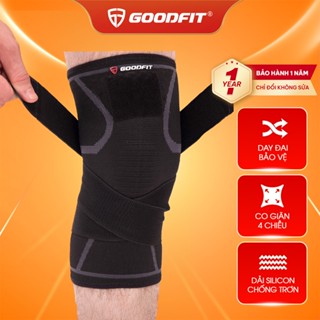 Bó gối thể thao chính hãng GoodFit dày dặn co giãn 4 chiều, kèm dây quấn trợ lực chắc chắn GF511K
