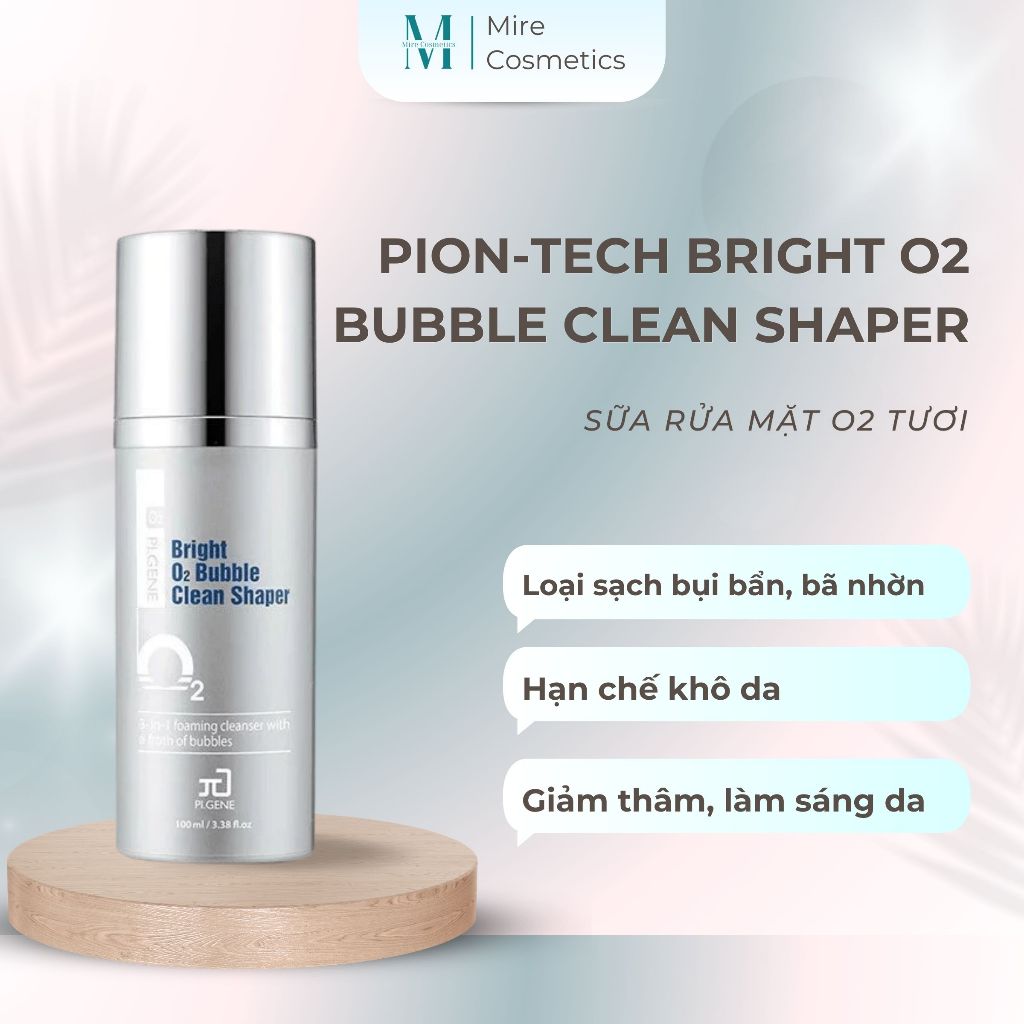 Sữa rửa mặt O2 tươi, sạch sâu đa tầng PION-TECH BRIGHT O2 BUBBLE CLEAN SHAPER 100ml