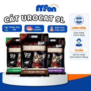 Cát vệ sinh cho mèo, Cát Nhật đen Uro cat túi 9L cải tiến vón cục tốt, khử mùi hiệu quả