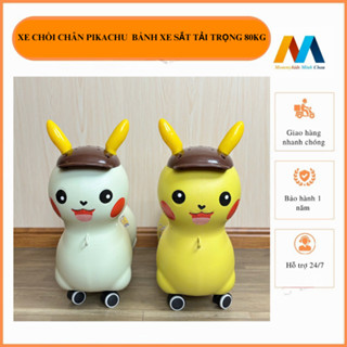 xe chòi chân mẫu pikachu cho bé, bánh xe chân sắt chắc chắn cho bé