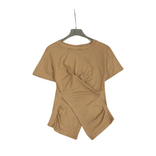 Áo Thun Xoắn Eo Cổ Tròn Choice MS - 199 BigSize Phối Vạt Chéo Đủ Size Cotton Co Dãn