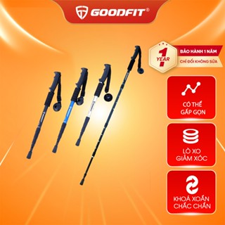 Gậy leo núi, gậy trekking GoodFit chính hãng gấp khúc dùng du lịch, phượt, dã ngoại GF03E