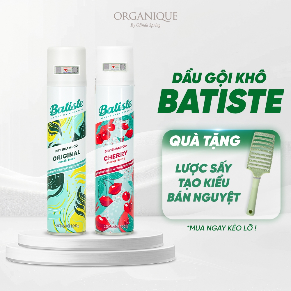 Dầu Gội Khô Batiste Dry Shampoo Hết Ngứa, Hết Bết Dính Tóc Tạo Hương Thơm Nhẹ Nhàng Bồng Bềnh Tức Th