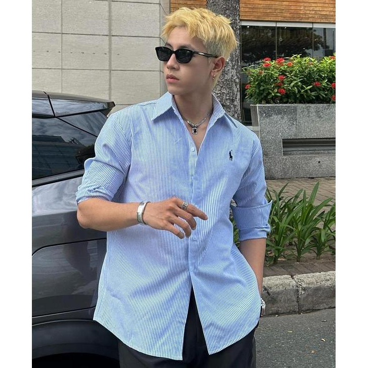 Áo sơ mi unisex dài tay thêu ngựa chất liệu OXFORD dày dặn form regular SIXHUMAN HM020