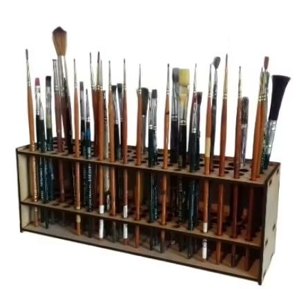 Giá treo bút lông, cọ đứng, 67 lỗ bằng gỗ