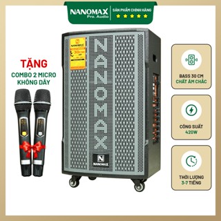 [Hỏa Tốc] Loa Kẹo Kéo Karaoke Bluetooth Nanomax NK-12H3 Chính Hãng Giá Rẻ 2 Mic Bass 30 Bản Mới