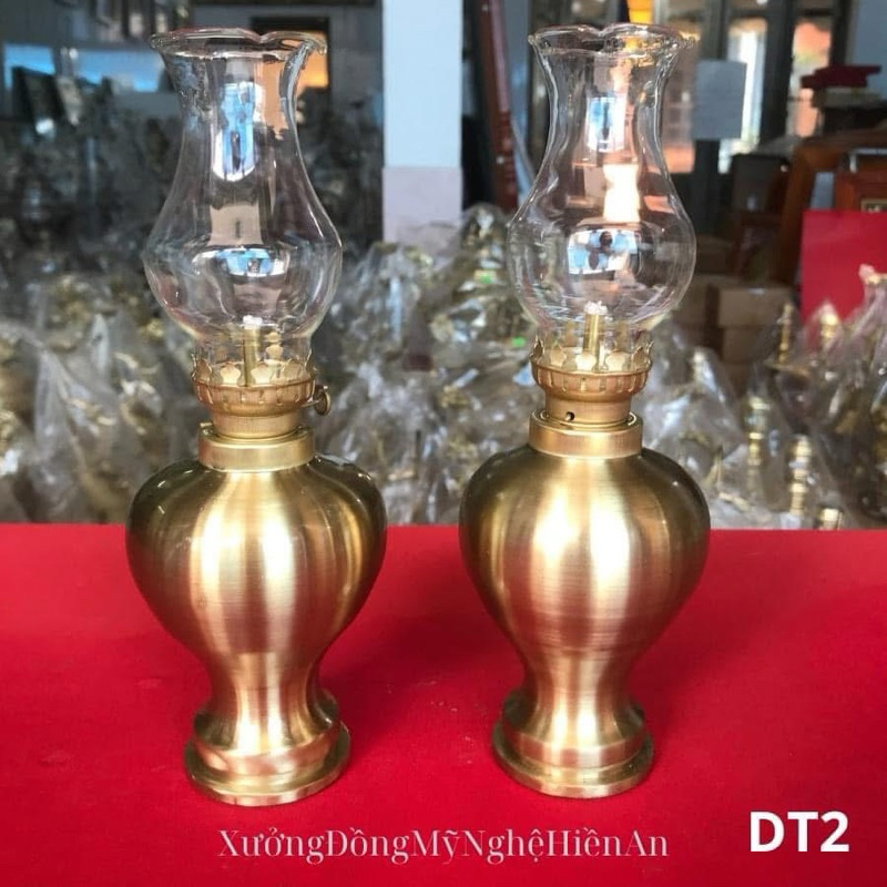 ĐÈN DẦU THỜ BẰNG ĐỒNG CATTUT CAO CẤP Chuẩn  Loại 1 - Đèn Dầu Phong Thuỷ( 1 cây)