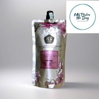  Hấp ủ phục hồi tóc tẩy nhuộm uốn He Tepi Keratin Collagen 3 in 1 hư tổn khô xơ rối 1000ml 
