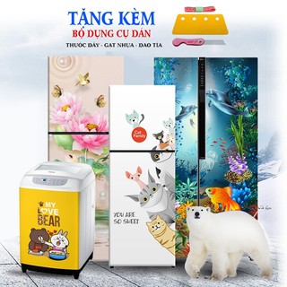  Miếng dán tủ lạnh - máy giặt chất liệu decal cao cấp siêu bền chống nước nấm mốc Shop Huệ Decor 