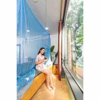 Màn tuyn 1m6x2m trơn xanh