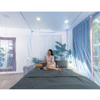 Màn tuyn 1m6x2m trơn xanh