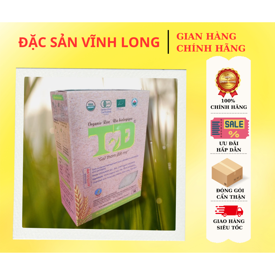 Gạo Trắng Hữu Cơ Tấn Đạt 1kg