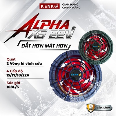 Quạt Áo Điều Hòa KENKO Alpha X5 22V Không Chổi Than Chống Nước, Gió Mạnh, Chạy Êm