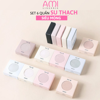 Set 6 Quần Lót Nữ Su Thạch Siêu Mỏng Không Lộ Viền Đáy Quần 2 Lớp Cotton Kháng Khuẩn AMI 339