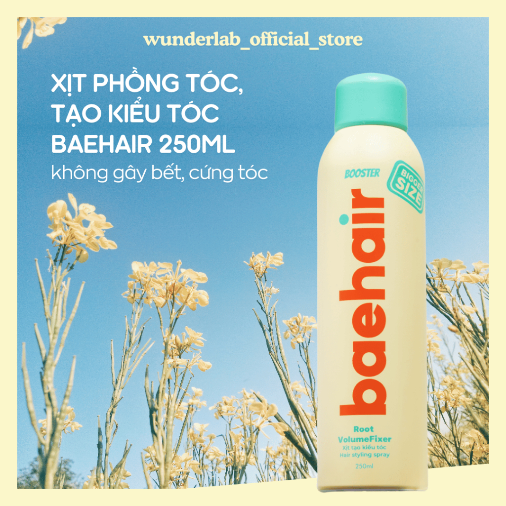 Keo xịt phồng tóc và tạo kiểu tóc hỗ trợ kiềm dầu Baehair Booster 150ml Không gây bết