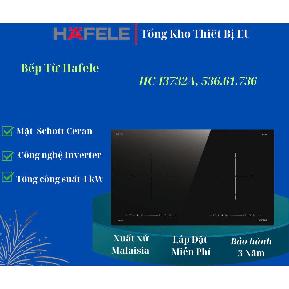 Bếp từ đôi Hafele HC-I3732A , 536.61.736